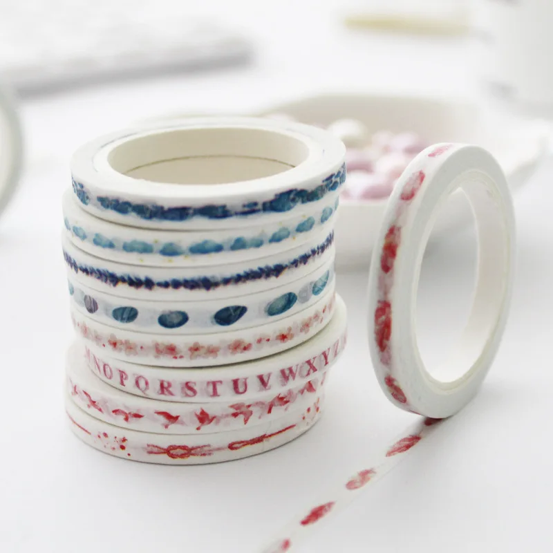

Kawaii Slim Cartoon Mask Washi Tapes Scotch Decorative Scrapbook Planner Adhesive Diary Journal Stationery Accessories Stickers