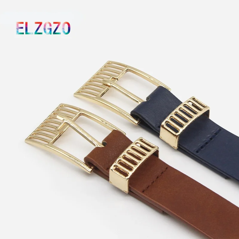 

New Women's Belt Fashion Pin Buckle Waistband Solid Color PU Leather Ladies Thin Belt Casual Alloy Buckle Decorative Dress Belt