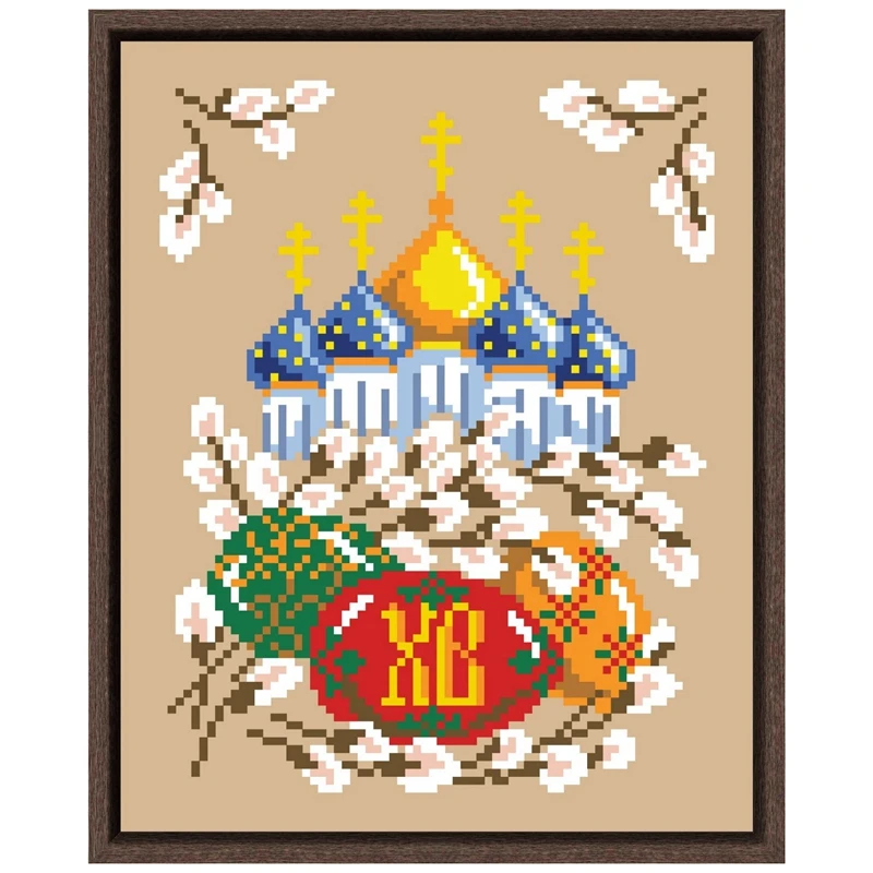 

Castle B cross stitch kit small pattern package 18ct 14ct 11ct flaxen linen cloth cotton thread embroidery handmade needlework