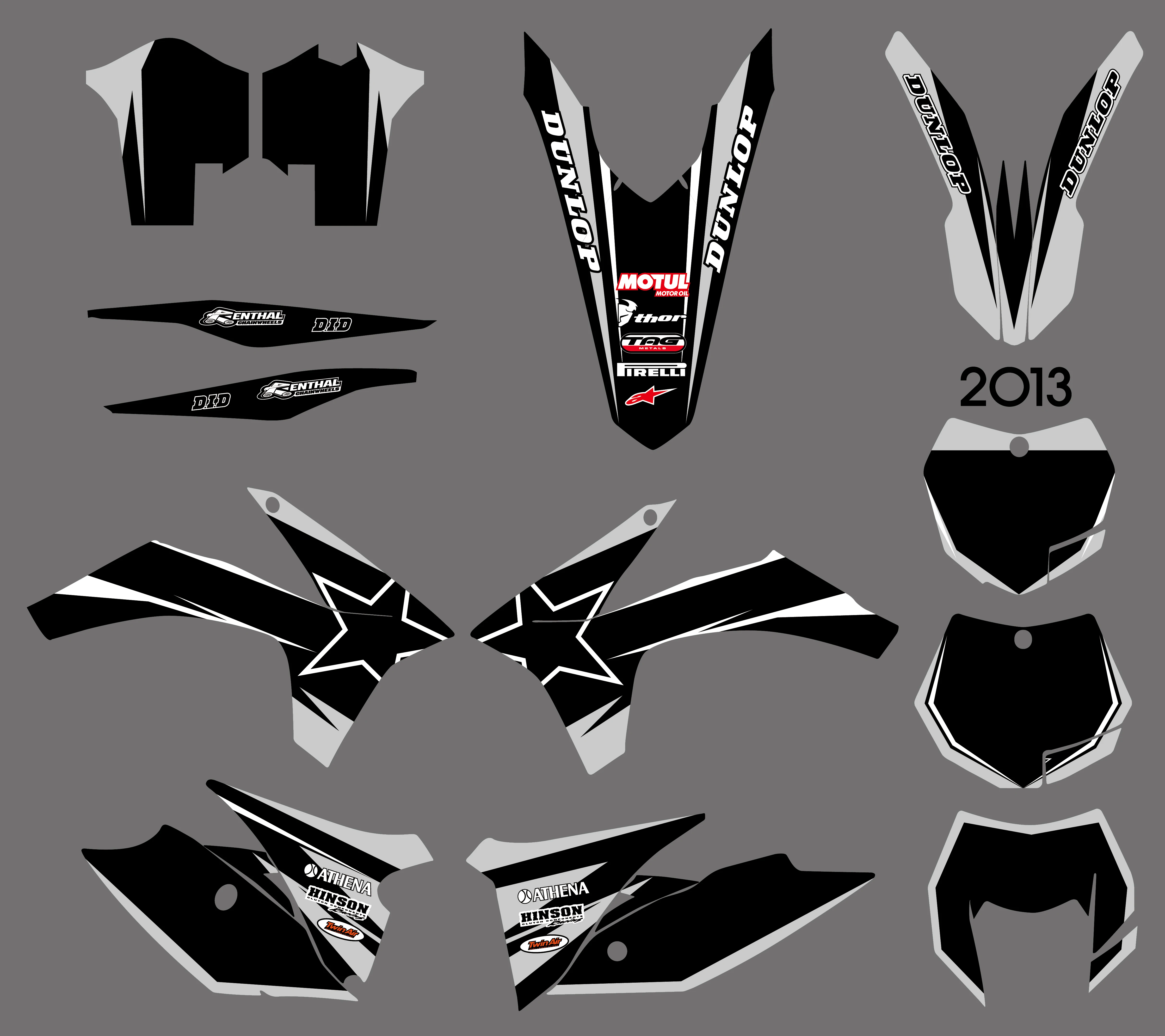 NEW STYLE Team Graphics Decals Stickers For KTM EXC 125 200 250 300 350 450 500 2012-2013 XC All Models 2011
