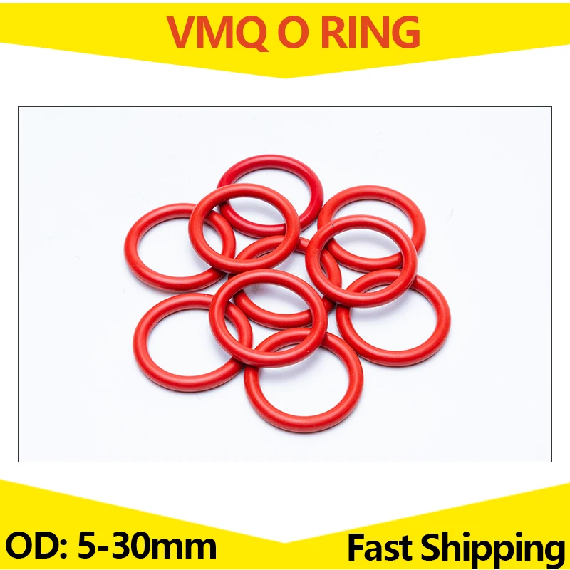 Уплотнительное кольцо VMQ красное и белое Силиконовое резиновое уплотнительное