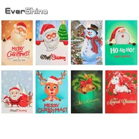 evershine diamond painting christmas cards cartoon mini santa claus greeting postcards diy kids hobby festival greet cards gift