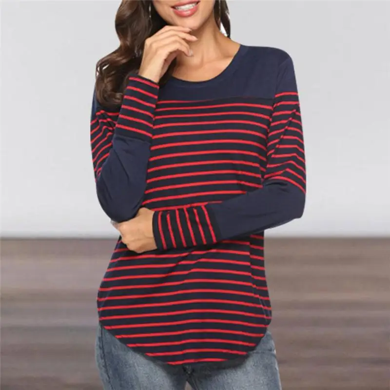 Женская блузка с длинным рукавом для беременных полосатая футболка кормящих мам