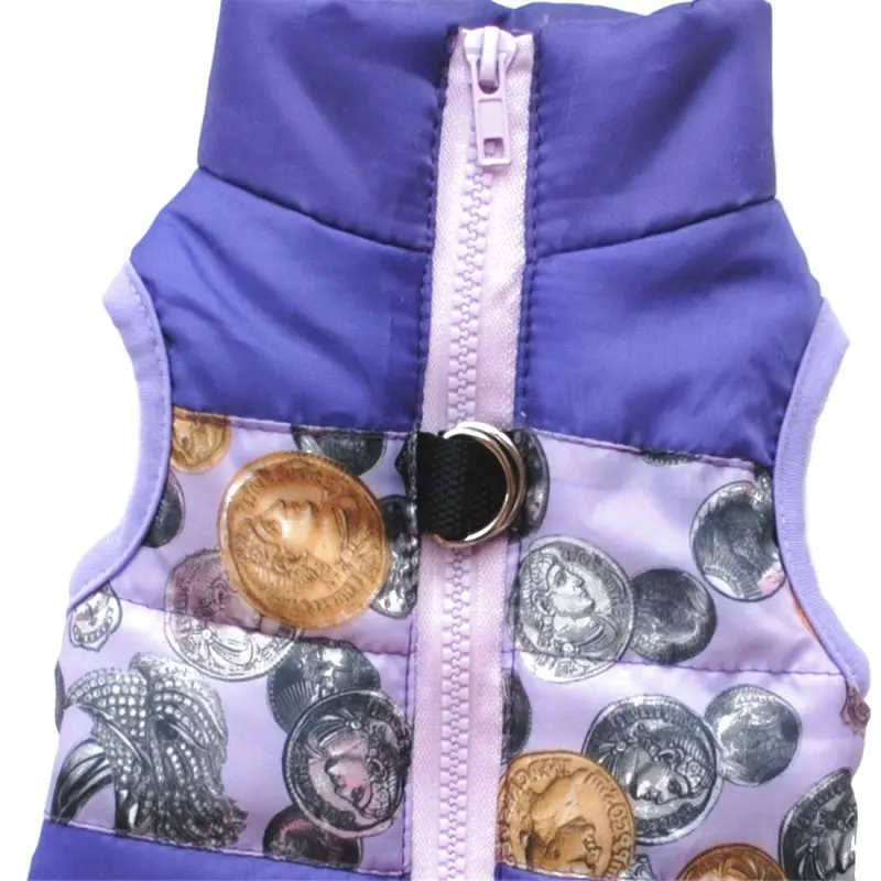 Dog Vest Winter Sleeveless Jacket Green Purple Fashion Warm Coat High Collar Clothes 1 | Дом и сад