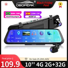 A980s Smart Rearview Mirror Camera 10 4G Android 8.1 Car DVR 1080P Dual Lens Dash Cam Registrar Video Recorder GPS WIFI Mirror