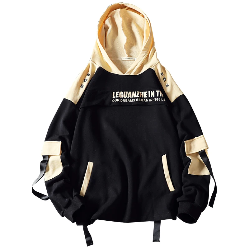 Толстовки в стиле хип хоп Мужская модная одежда Корейском с карманами techwear