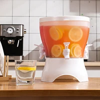 3 grid rotating refrigerator cold water bucket cold kettle with faucet water pitcher lemonade juice beverage dispenser container