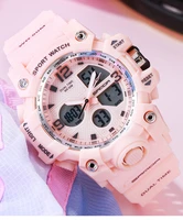 top brand sanda mens women watch luxury dual dial electronic wristwatch shockproof waterproof clock led light watches new 2021
