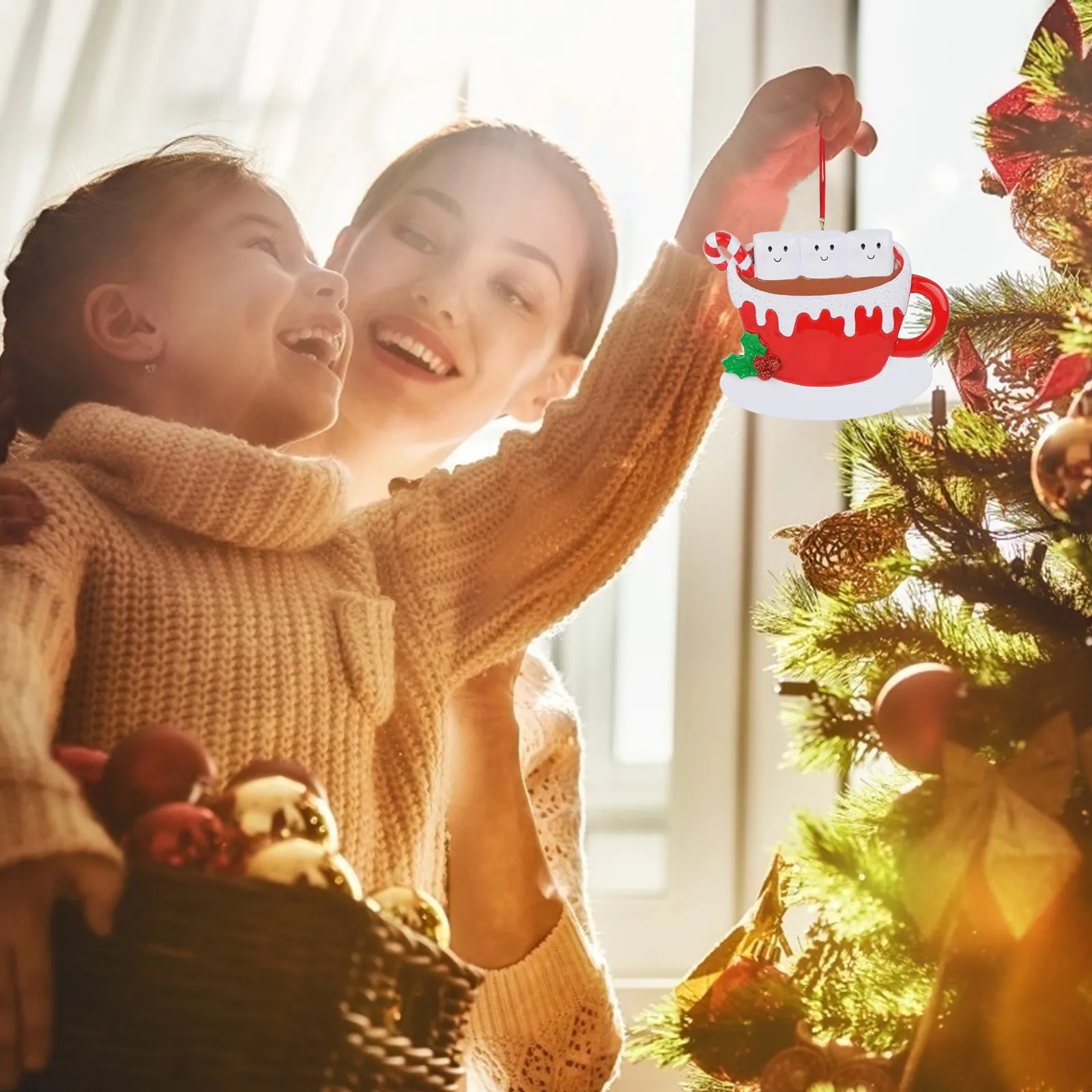 

2021 Christmas Resin Pendant Christmas Coffee Cup Survivors Pendant Xmas Tree Hanging Ornament Home Decoration Новый Год#25