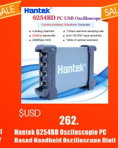 Hantek USB Виртуальный осциллограф 2 CH 20 МГц 48MSa/s цифровой осциллограф для ПК 6022BE 6022BL+ 16 Каналы логический анализатор 50/80/100/200 МГц