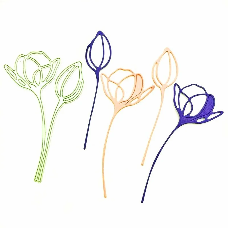

Tulip Die Cuts For Cards Flowers Metal Cutting Dies Stencils Decorative Embossing DIY Paper Cards