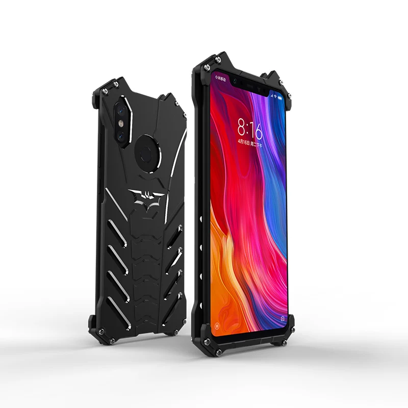 Металлический Чехол-бампер с Бэтменом для Xiaomi mi A3 Lite 8 9SE Pro mi Play CC9E 6X Max3 Max2 A2 Lite, противоударный защитный чехол с кольцом - Цвет: black