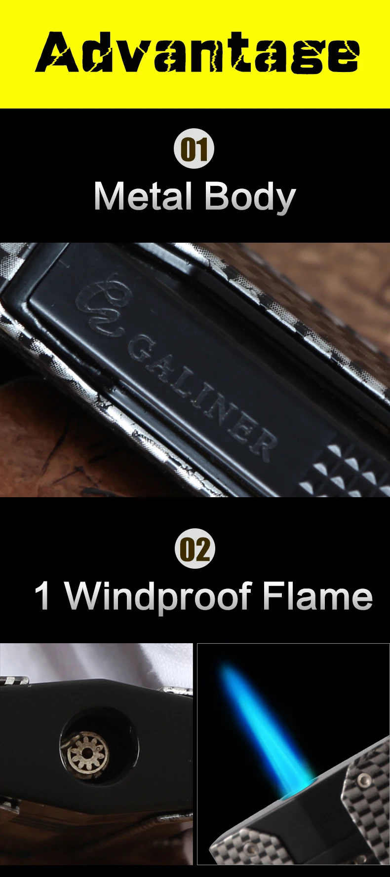 GALINER Зажигалка для сигар зажигалка бутан 1 зажигалки для COHIBA Cigar& Sharp Cutter углеродное волокно Cigar Cutter зажигалка аксессуары