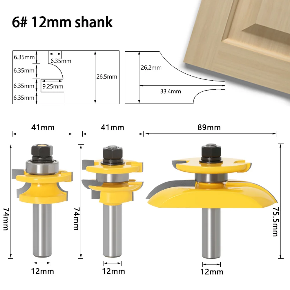 Фрезы твердосплавные для гравировального станка 12 мм shank-3PCS/набор | Инструменты