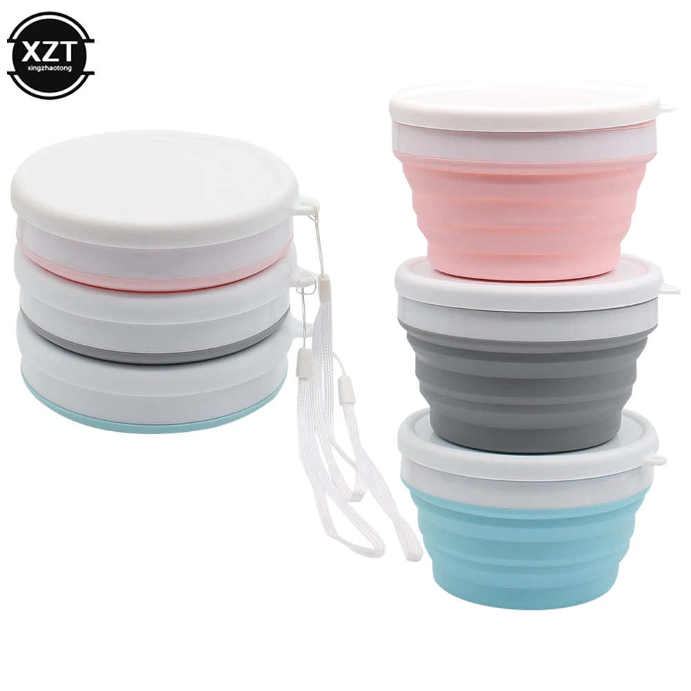 

1pcs Silicone Foldable Bowl Portable Tableware Bowls Round Folding Bento Box Eco-Friendly Food Storage Container Lunchbox