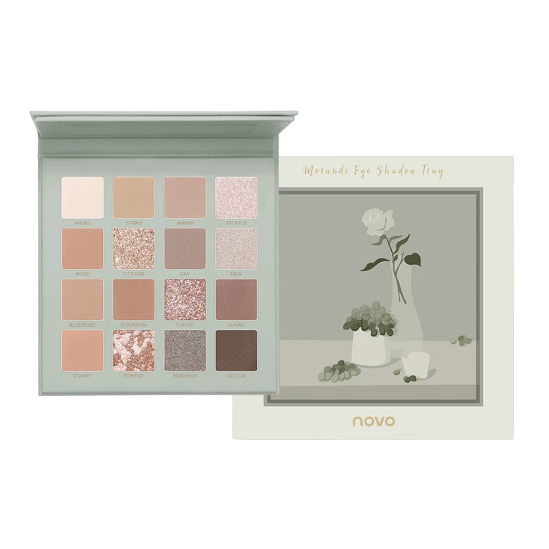 Картина маслом стиль 16 цветов Палитра теней для век мерцающие матовые гладкие