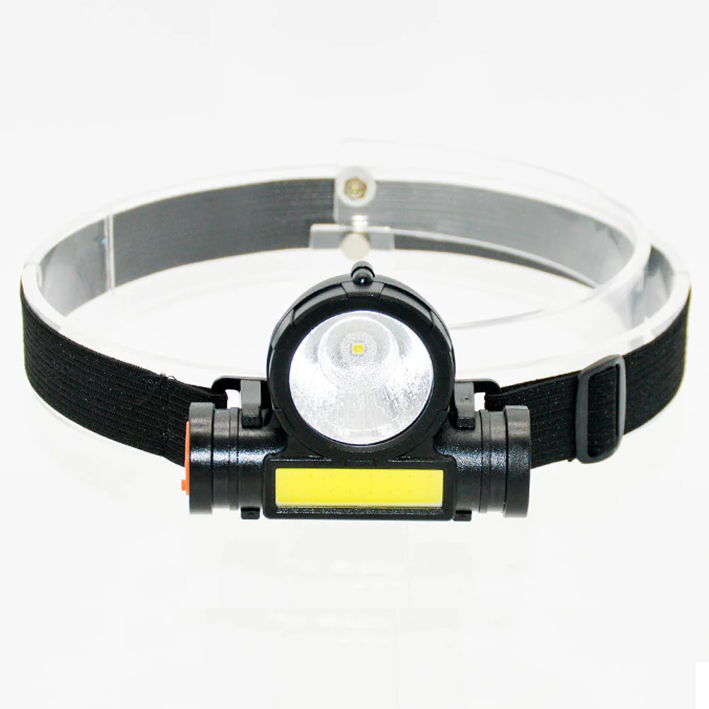 

500LM COB XPE LED Running Headlamp 1200mA USB Fishing Riding Head Torch Light 3Modes Camping Tent Emergency Lantern SOS Strobe