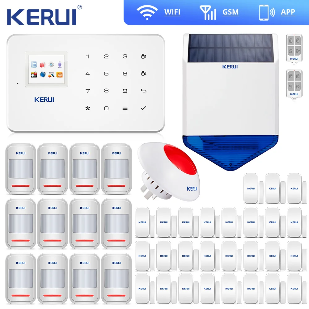 Kerui G18 GSM Alarm System Android IOS APP Touch keypad Smart Home Burglar Wifi Camera Flash siren | Безопасность и защита
