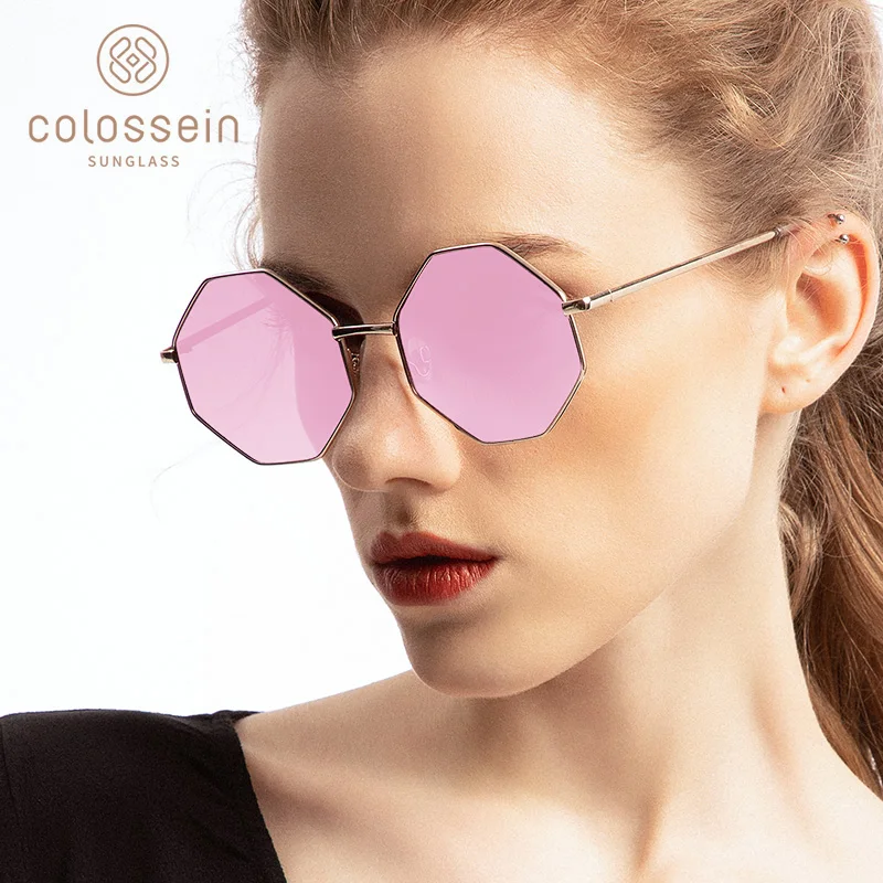 Модные солнцезащитные очки Женские бренд дизайнерские металлический каркас