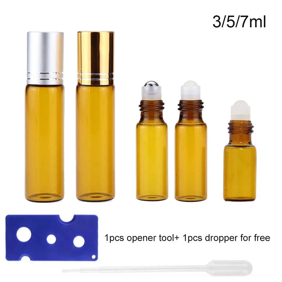 Флаконы из янтарного стекла для эфирных масел 12 шт. 3 мл 5 7 мл|Многоразовые