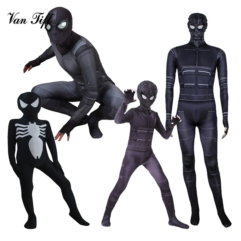 Костюм супергероя черный цвет искусственная кожа костюм для косплея Zentai