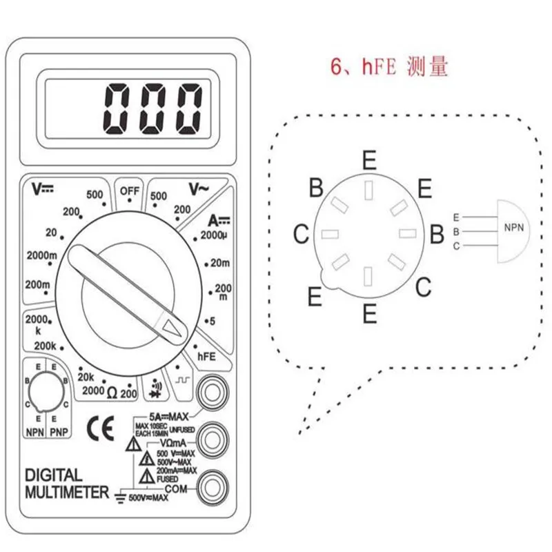 Мультиметр DT830D вольтметр амперметр Омметр тестер напряжения щуп с зуммером 10