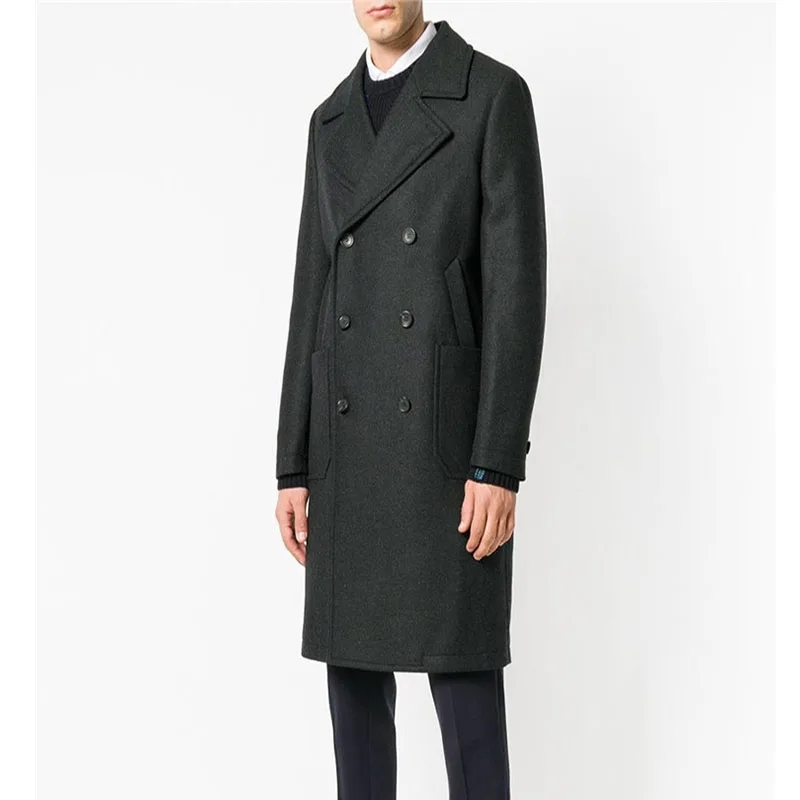 

Men's Medium And Long Coat Autumn And Winter New Fashion European And American Youth Thickened Fashion Wool Coat