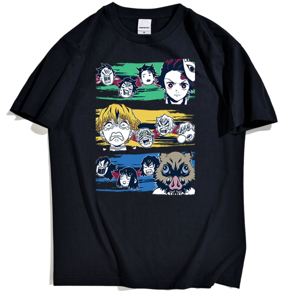 

2021 Summer Men's T-shirt Japanese Anime Printed Pattern Hip Hop Fashion Korean Breathable Harajuku Style Male T-shirt