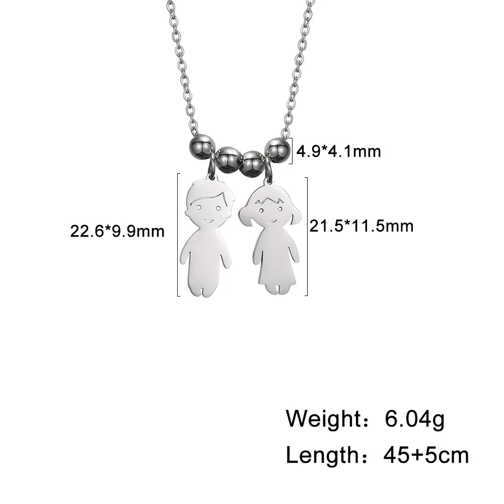 Personalized Pendant Necklace Name Date Child Family Gift Jewelry Engraved Custom Stainless Steel Gold Color Boy Girl Kid Women | Украшения
