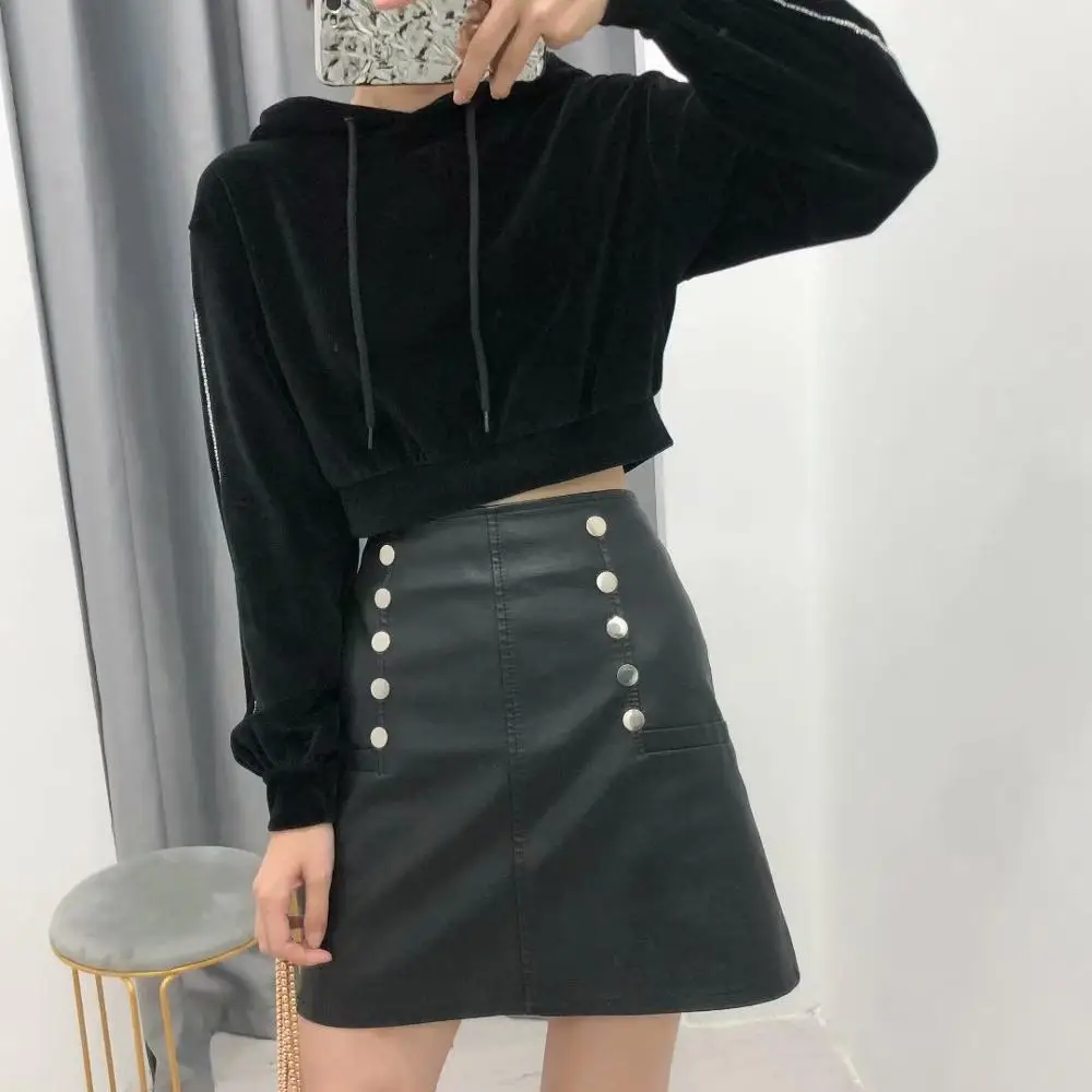 Женская спортивная Вельветовая рубашка с капюшоном 2019 модные женские черные