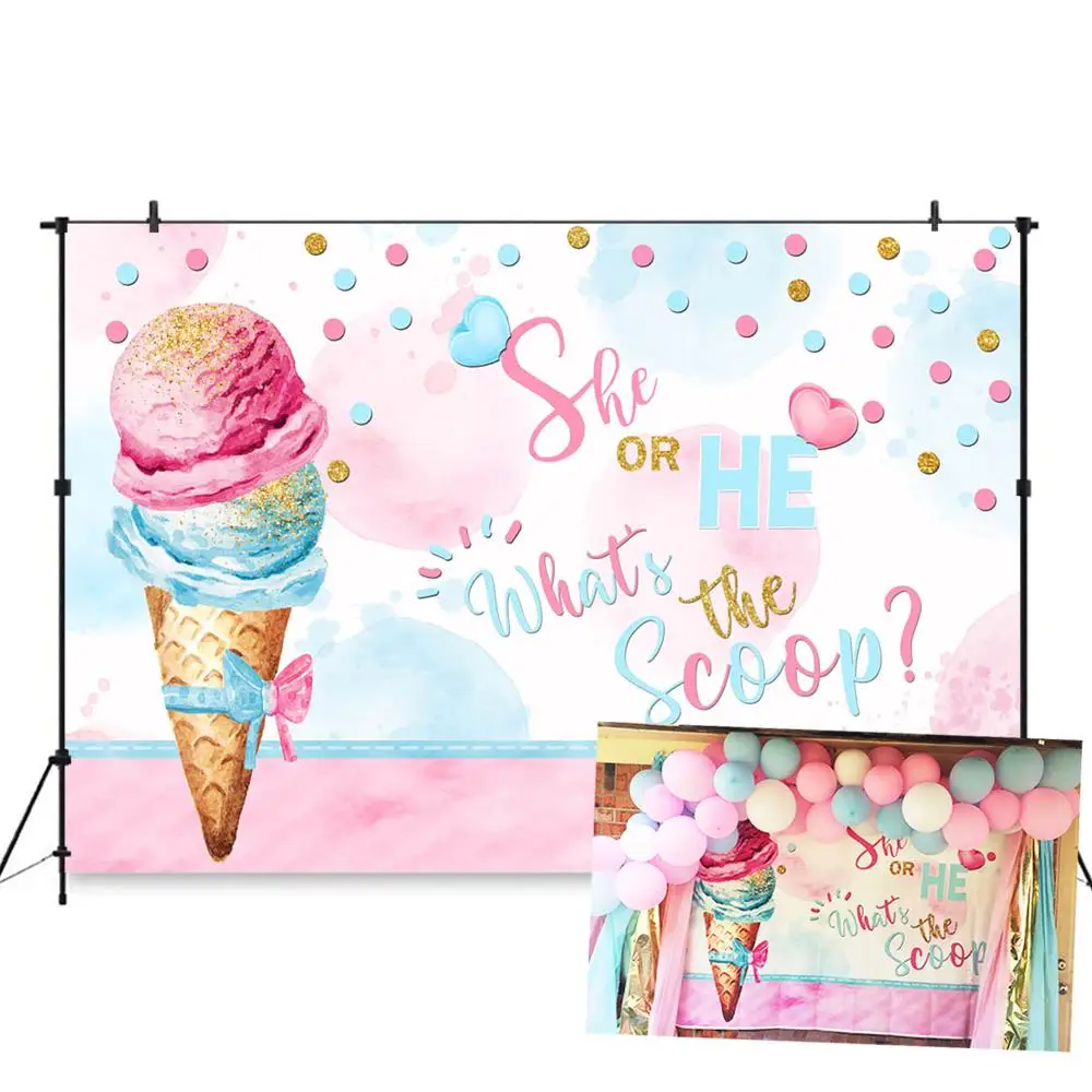 

Виниловый фон для фотосъемки детей с изображением мороженого