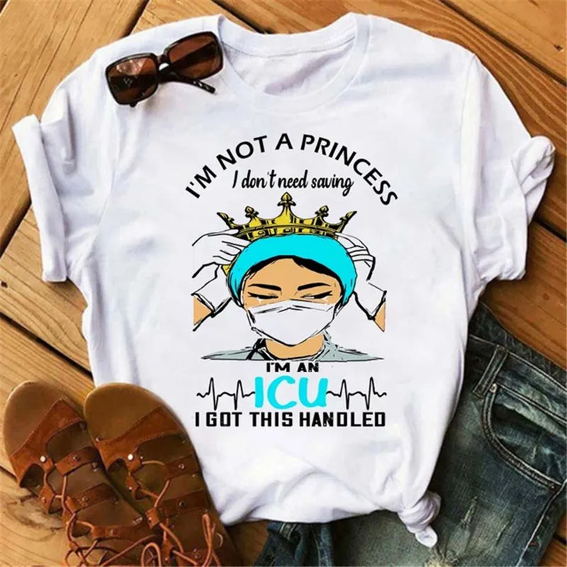 

New Nurse Queen Tshirt Fashion Women Graphic Printed T Shirt Harajuku Ulzzang Tops Tees Korean Short Sleeves Shirts Female