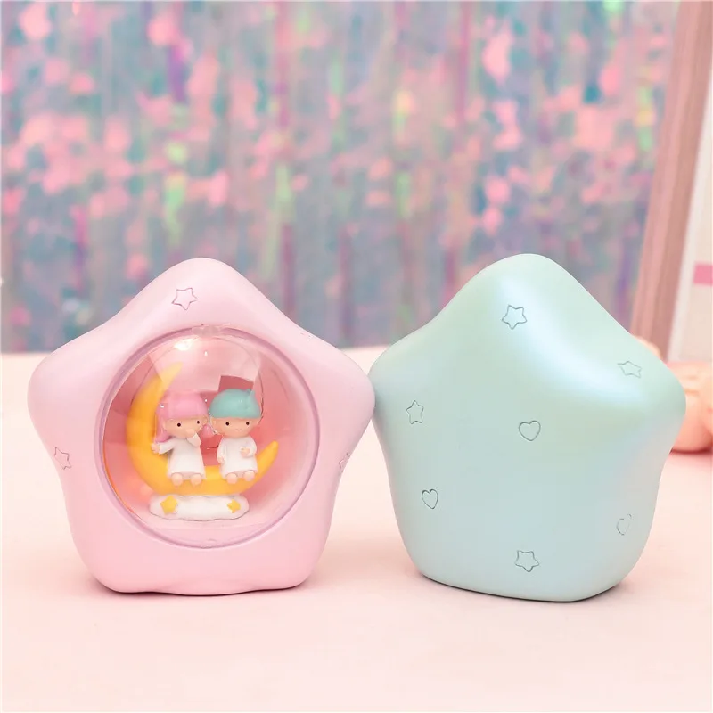 Персонажи Little Twin Stars ночник смолы цифры#2346 украшения дома игрушки коллекционные игрушки для детей, подарок на день рождения