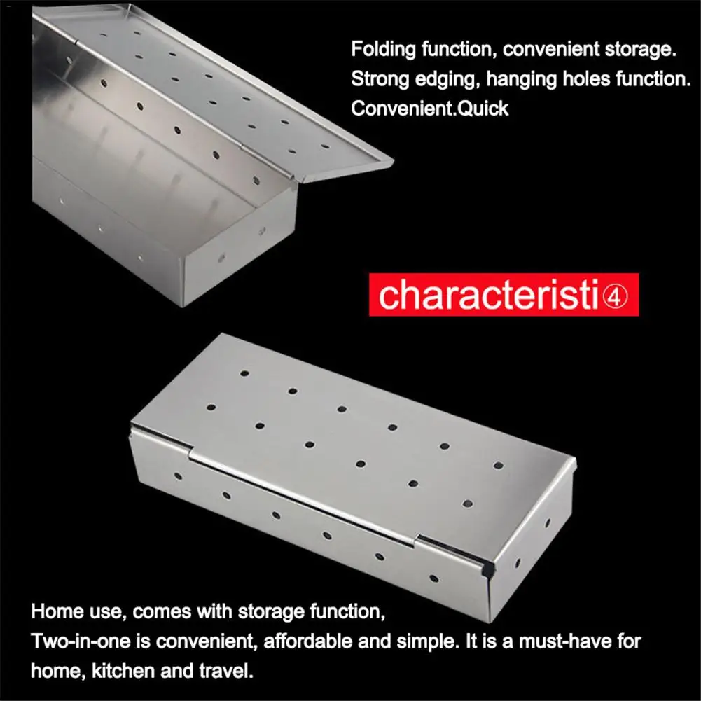 Древесная стружка барбекю коптильня коробка для крытого уличного угля газ гриль