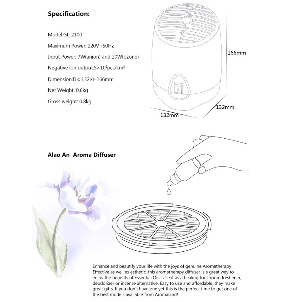 

Home Office Air Purifier Ionizer +ozone Portable Oxygen Concentrator Purificador De Ar With Aroma Diffuser