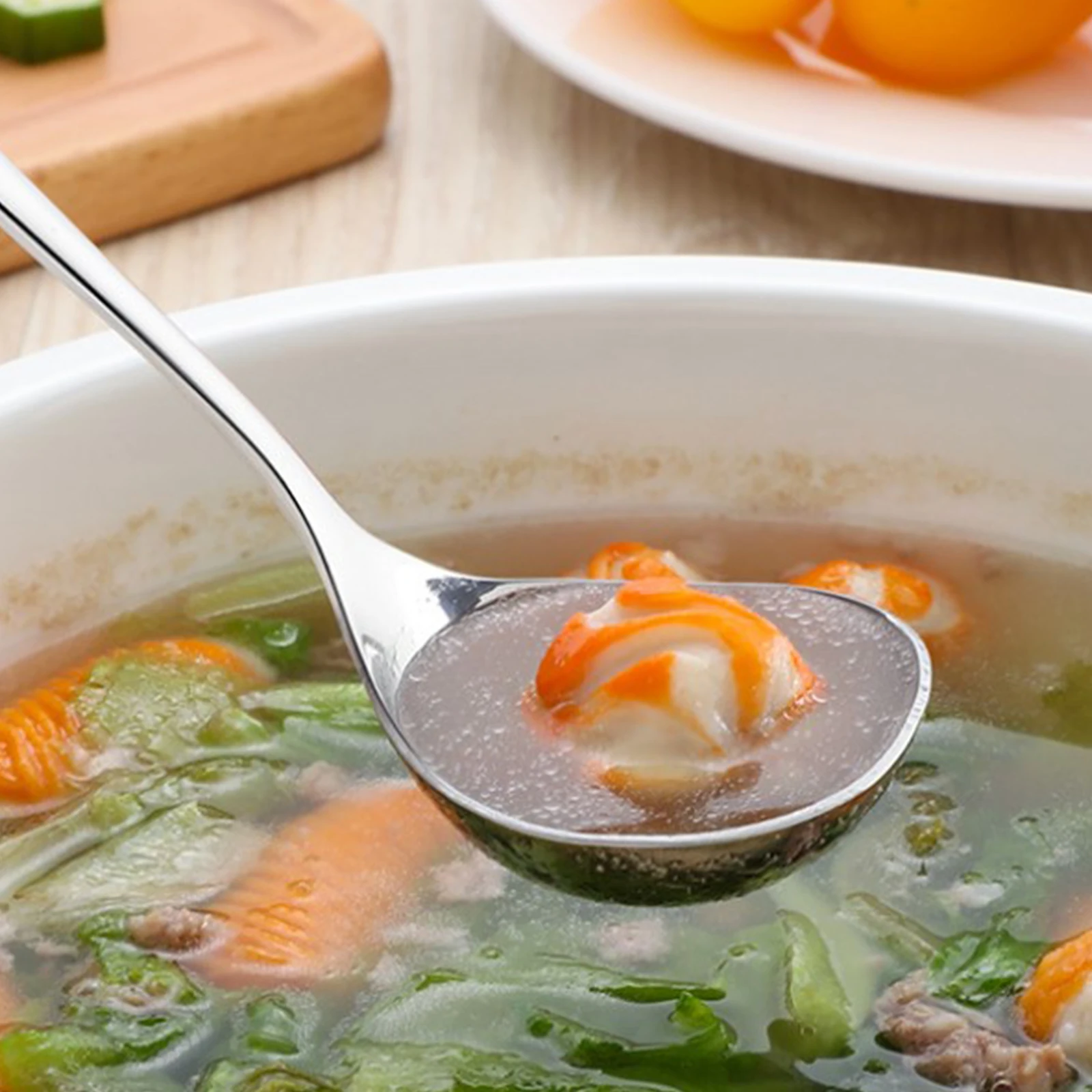 

Korean Stainless Steel Thickening Spoon Creative Long Handle Hotel Hot Pot Spoon Soup Ladle Home Kitchen Essential Tools