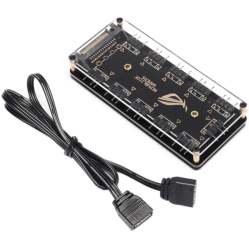 

5V 3-контактный RGB 10 концентратор SATA Мощность 3pin ARGB адаптер кабель-удлинитель для ASUS AURA SYNC MSI ASRock RGB LED W/чехол