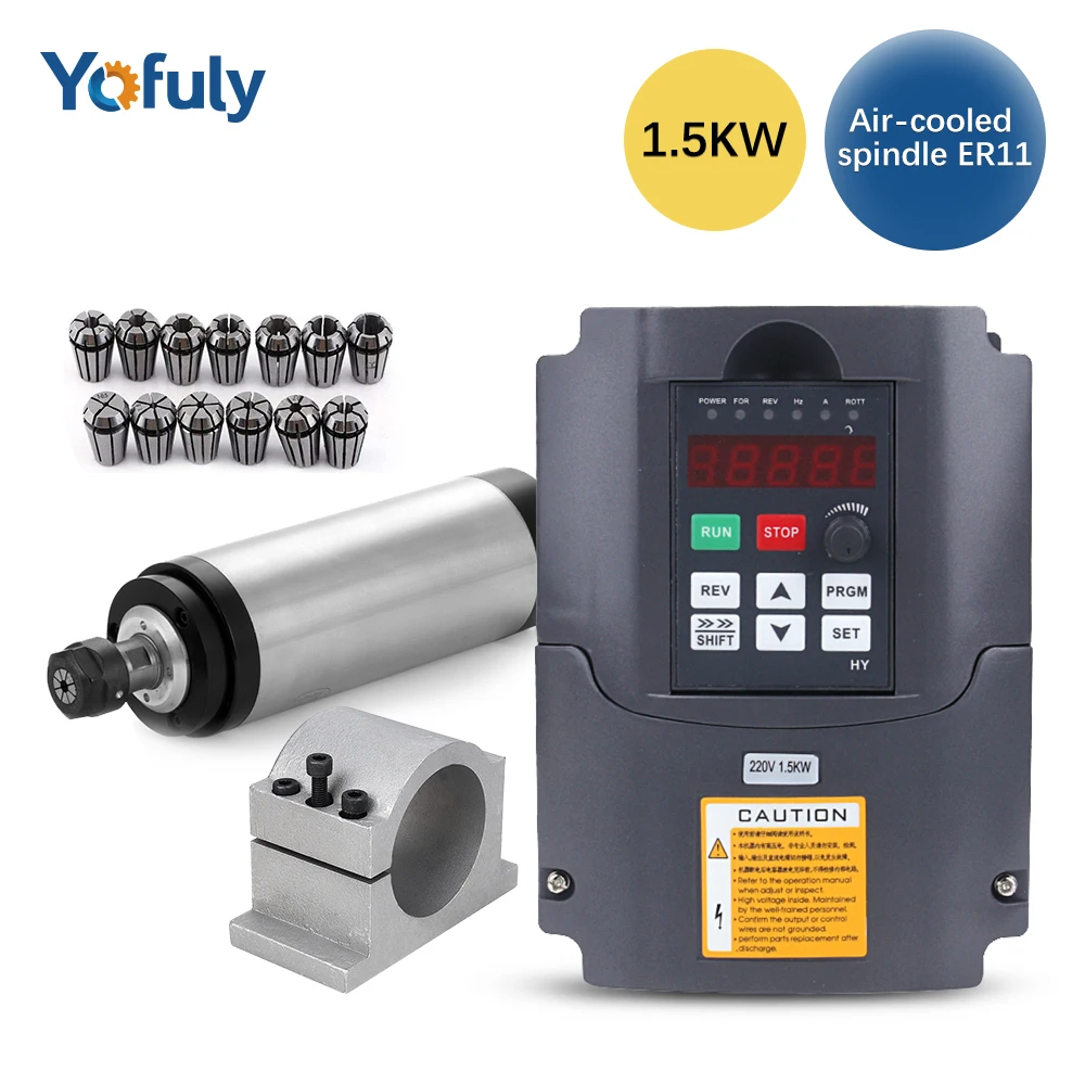Huanyang HY 1.5kw 220V шпиндель воздушного охлаждения ER11 CNC фрезерный Шпиндельный