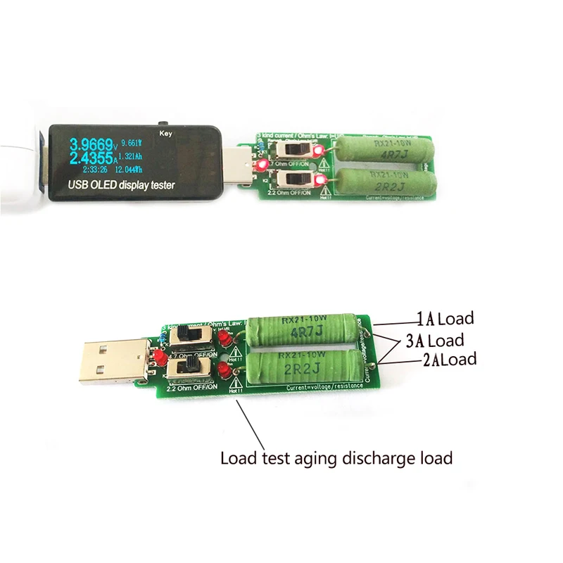 USB-тестер регулируемый 3 тока 5 В сопротивление Электронная нагрузка с