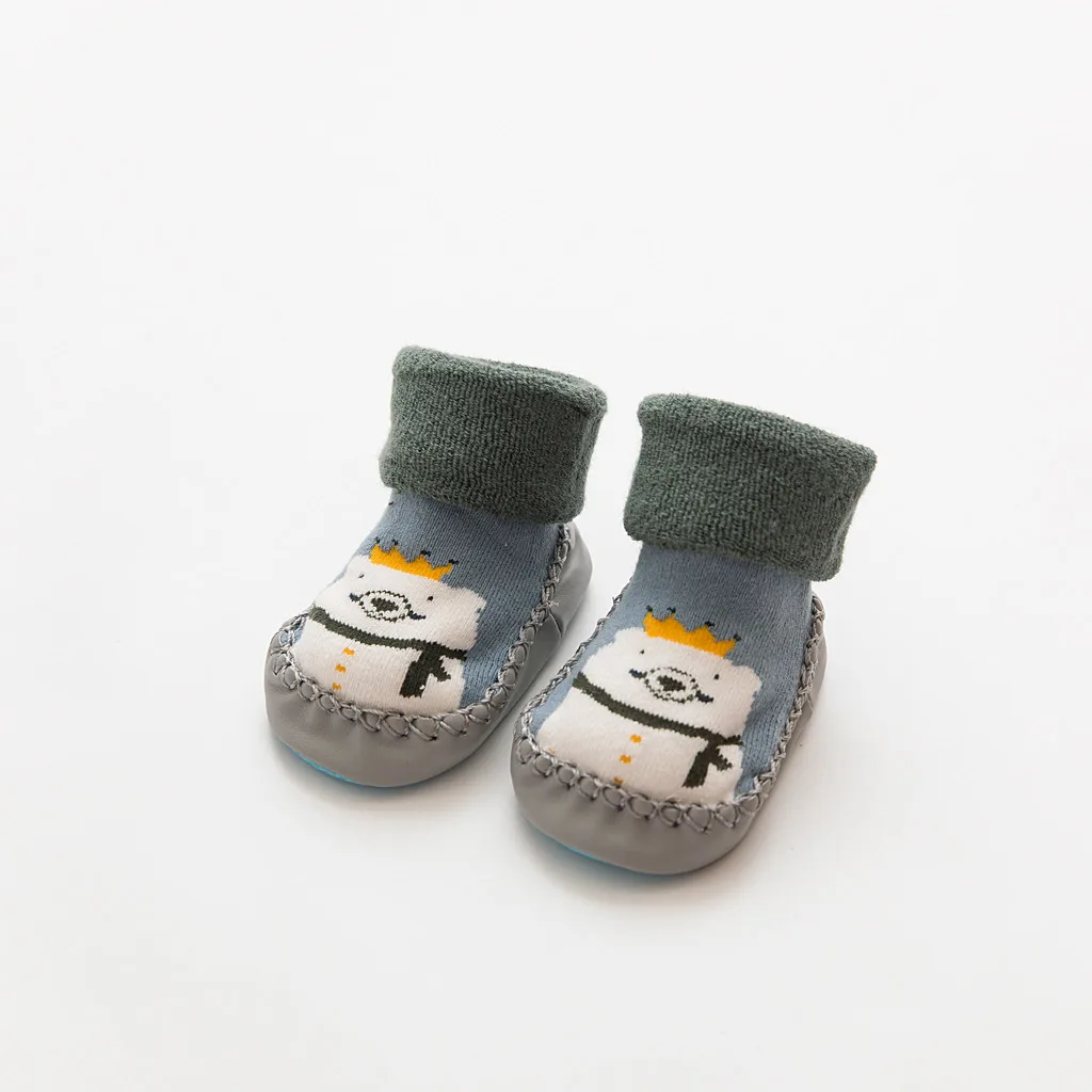 Light blue Зимние носки для малышей носки для мальчиков и девочек chaussette enfant, хлопковые детские гетры, детские носки-тапочки нескользящие носки для малышей - Цвет: Light blue