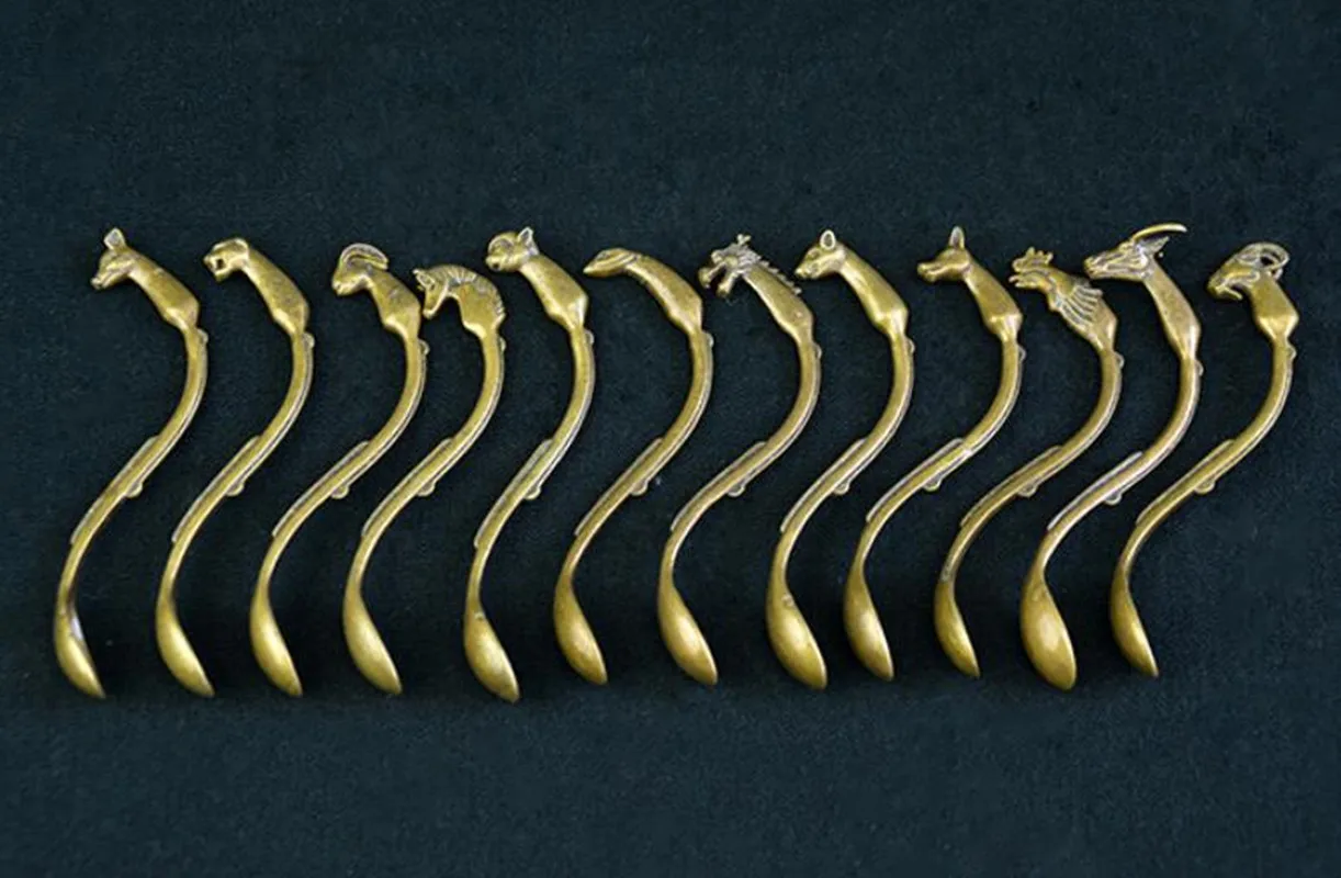 

Коллекция Archaize, маленькая ложка из чистой латуни с 12 знаками Зодиака, набор