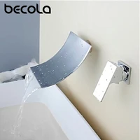 becola wall type waterfall faucet chrome single hole handle wall mounted bathroom sink faucet hotcold basin faucet tap lt 304 4
