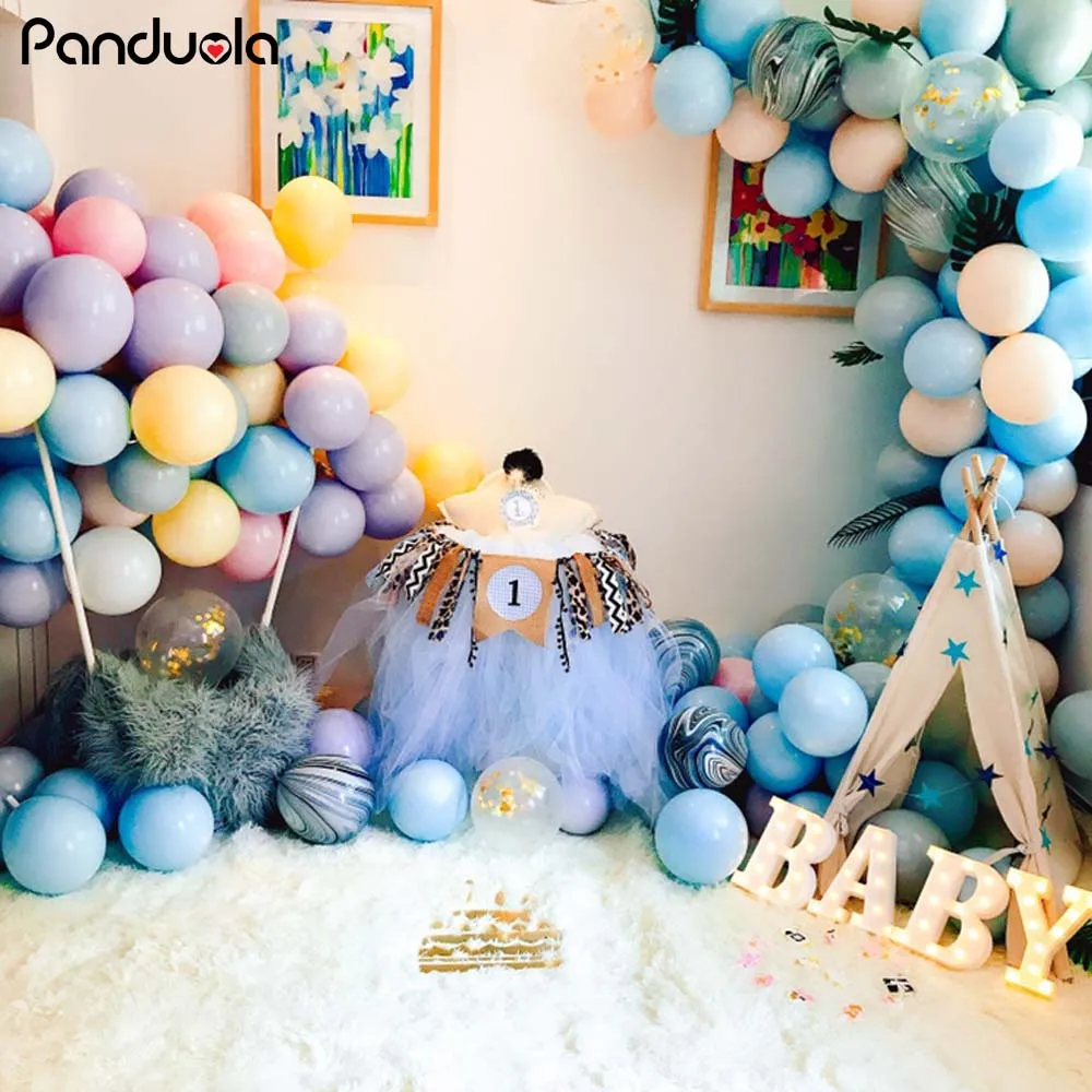 Украшения для дня рождения 18 макарон конфетных цветов воздушные шары принцесса