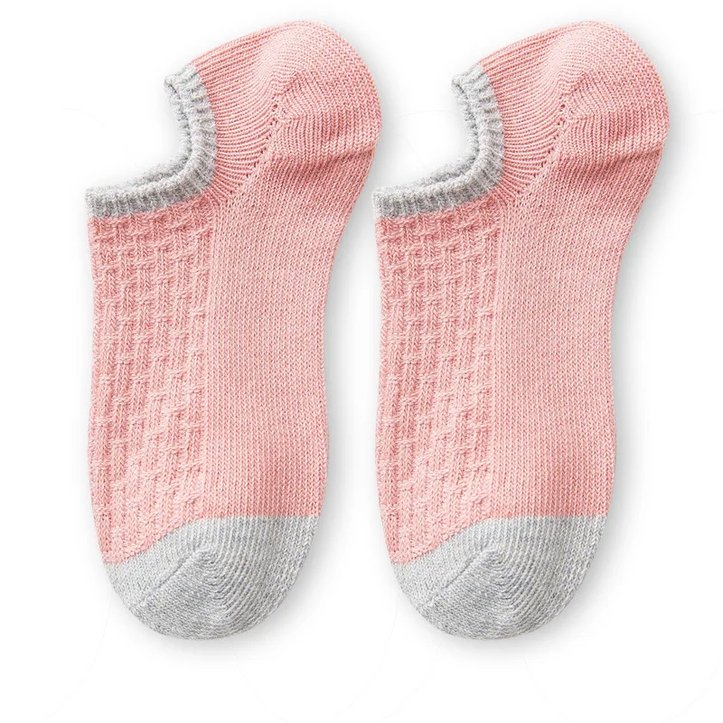 

Boat socks Japanese pure color matching retro thick line socks lattice low cut small fresh Korean girl socks