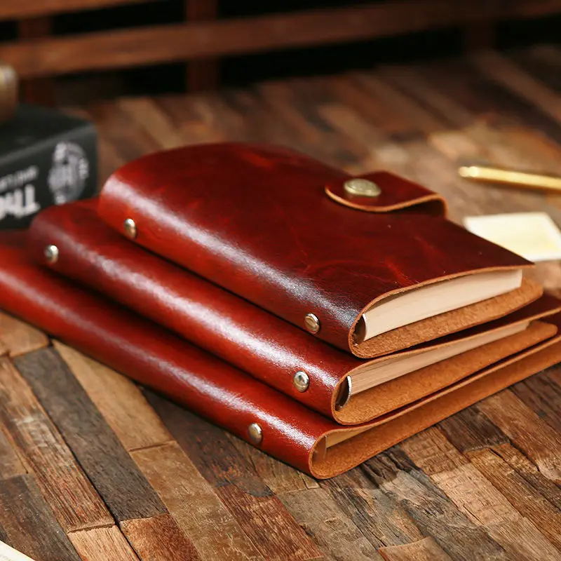 Retro Genuine Leather Loose-leaf Notebook Travel Daily Notepad Hand Account First Layer Cowhide Notebook A5 Size