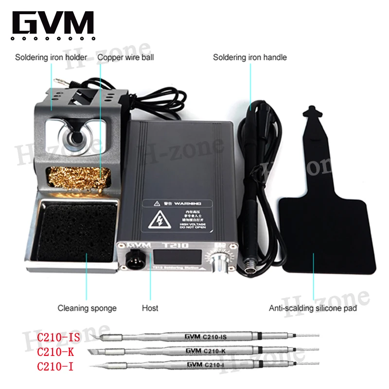 SUNSHINE GVM T210 Mobile Phone Repair Constant Temperature Solder Station With Universal C210 Series Soldering Tips Welding Tool