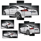 Украшение для дома, красивая Картина на холсте с изображением белого автомобиля Audi, классное настенное художественное оформление, модульная рамка для картины на фоне кровати