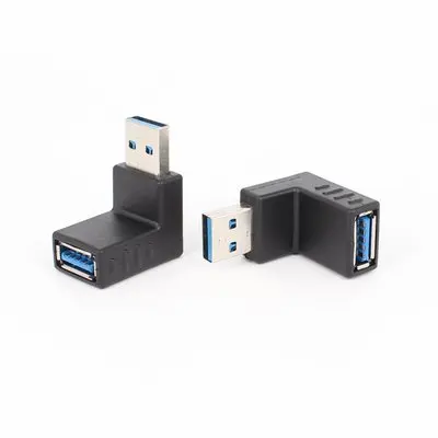 Адаптер угла 90 градусов L-образный USB 3 0 штекер A-A гнездо M/F черный конвертер
