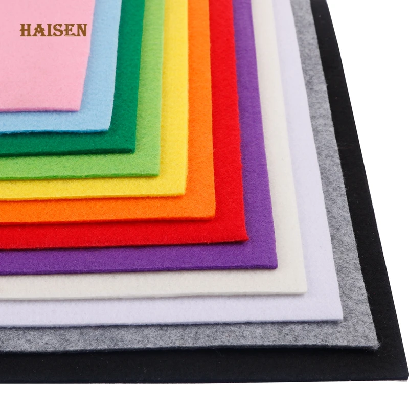 Fieltro grueso de 3mm, tela no tejida de poli&eacute;ster para coser acolchados, DIY, patr&oacute;n de decoraci&oacute;n del hogar, artesan&iacute;a, material 30x30cm, 12 unids/lote-2