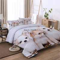 3d bed linens cute dog pet printed single double duvet cover set twin full queen king size bedding set for kid boy girl home bed